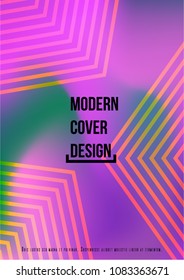 Gradient Cover Design for your Business with Abstract Lines and Holography Background. Futuristic Poster, Flyer, Layout with Liquid Pattern for Branding, Identity. Vector minimalistic brochure. A4 set