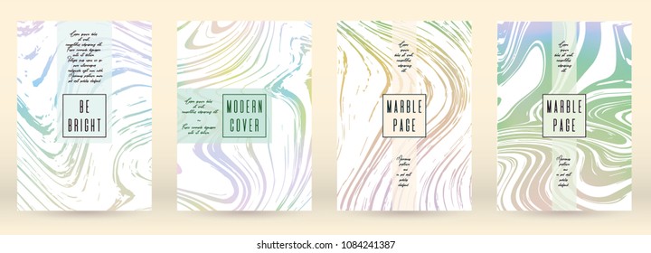 Gradient Cover Design for your Business with Abstract Lines and Holography Background. Futuristic Poster, Flyer, Layout with Liquid Pattern for Branding, Identity. Vector minimalistic brochure.