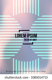Gradient Cover Design for your Business with Abstract Lines and Holography Background. Futuristic Poster, Flyer, Layout with Liquid Pattern for Branding, Identity. Vector minimalistic brochure. A4 set