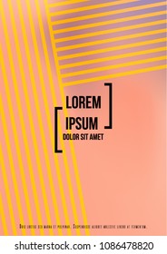 Gradient Cover Design for your Business with Abstract Lines and Holography Background. Futuristic Poster, Flyer, Layout with Liquid Pattern for Branding, Identity. Vector minimalistic brochure. A4 set