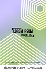 Gradient Cover Design for your Business with Abstract Lines and Holography Background. Futuristic Poster, Flyer, Layout with Liquid Pattern for Branding, Identity. Vector minimalistic brochure. A4 set