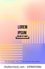 Gradient Cover Design for your Business with Abstract Lines and Holography Background. Futuristic Poster, Flyer, Layout with Liquid Pattern for Branding, Identity. Vector minimalistic brochure. A4 set