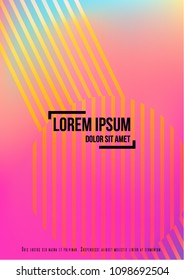 Gradient Cover Design for your Business with Abstract Lines and Holography Background. Futuristic Poster, Flyer, Layout with Liquid Pattern for Branding, Identity. Vector minimalistic brochure. A4 set