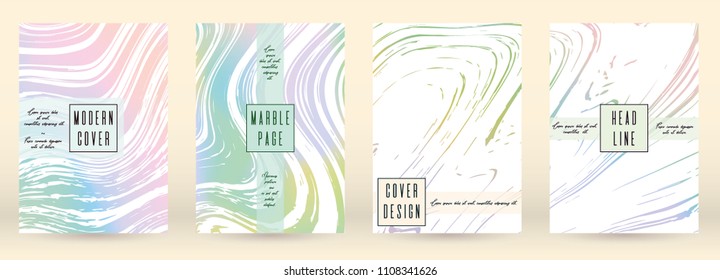 Gradient Cover Design for your Business with Abstract Lines and Holography Background. Futuristic Poster, Flyer, Layout with Liquid Pattern for Branding, Identity. Vector minimalistic brochure.