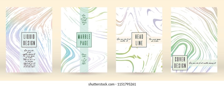 Gradient Cover Design for your Business with Abstract Lines and Holography Background. Futuristic Poster, Flyer, Layout with Liquid Pattern for Branding, Identity. Vector minimalistic brochure.