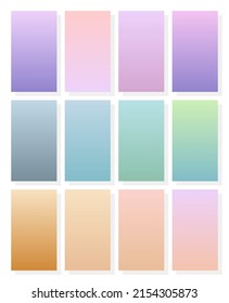 Gradient cover set, pastel colors.