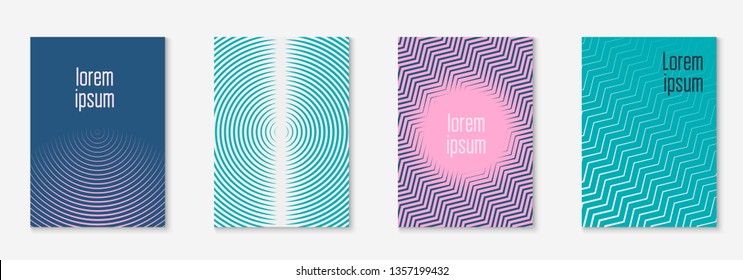 Gradient cover template. Blue and purple. Simple mobile screen, annual report, banner, journal layout. Gradient cover template with line geometric elements and shapes.