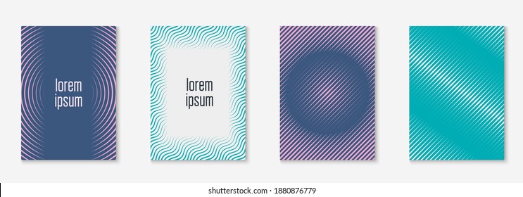Gradient cover template. Blue and purple. Multiply presentation, patent, page, annual report layout. Gradient cover template with line geometric elements and shapes.