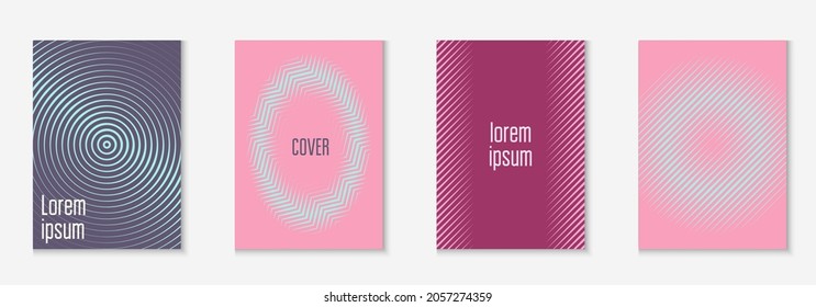Gradient cover template. Colorful certificate, report, banner, web app layout. Purple and pink. Gradient cover template with line geometric elements and shapes.