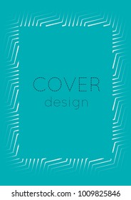 Gradient cover template. Minimal trendy layout with halftone. Futuristic gradient cover template for banner, presentation and brochure. Minimalistic colorful shapes. Abstract business illustration