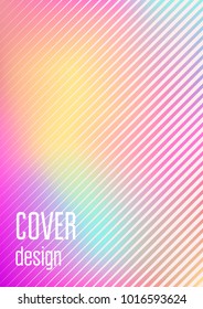 Gradient cover template. Minimal trendy layout with halftone. Futuristic gradient cover template for banner, presentation and brochure. Minimalistic colorful shapes. Abstract business illustration