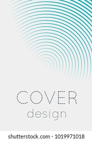 Gradient cover template. Minimal trendy layout with halftone. Futuristic gradient cover template for banner, presentation and brochure. Minimalistic colorful shapes. Abstract business illustration