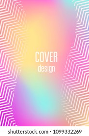 Gradient cover template. Minimal trendy layout with halftone. Futuristic gradient cover template for banner, presentation and brochure. Minimalistic colorful shapes. Abstract business illustration