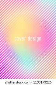 Gradient cover template. Minimal trendy layout with halftone. Futuristic gradient cover template for banner, presentation and brochure. Minimalistic colorful shapes. Abstract business illustration