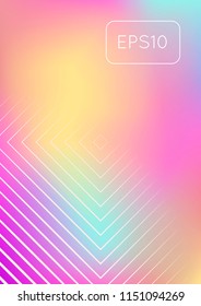 Gradient cover template. Minimal trendy layout with halftone. Futuristic gradient cover template for banner, presentation and brochure. Minimalistic colorful shapes. Abstract business illustration