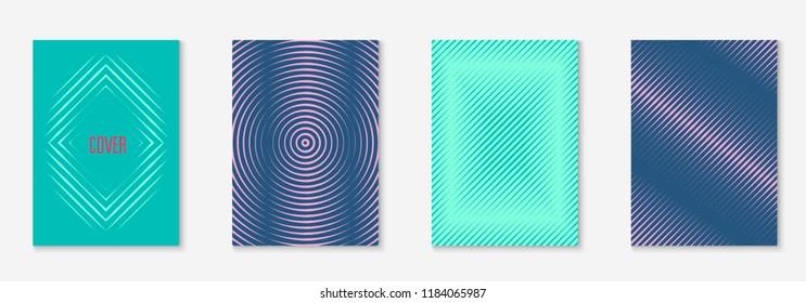 Gradient cover template. Minimal trendy layout with halftone. Futuristic gradient cover template for banner, presentation and brochure. Minimalistic colorful shapes. Abstract business illustration