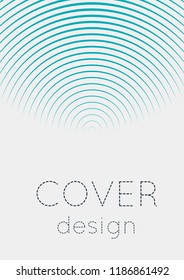 Gradient cover template. Minimal trendy layout with halftone. Futuristic gradient cover template for banner, presentation and brochure. Minimalistic colorful shapes. Abstract business illustration