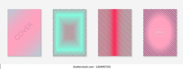 Gradient cover template. Minimal trendy layout with halftone. Futuristic gradient cover template for banner, presentation and brochure. Minimalistic colorful shapes. Abstract business illustration