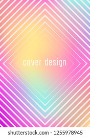 Gradient cover template. Minimal trendy layout with halftone. Futuristic gradient cover template for banner, presentation and brochure. Minimalistic colorful shapes. Abstract business illustration