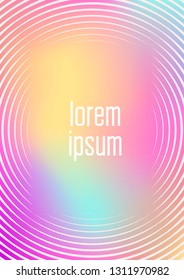 Gradient cover template. Minimal trendy layout with halftone. Futuristic gradient cover template for banner, presentation and brochure. Minimalistic colorful shapes. Abstract business illustration