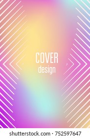 Gradient cover template. Minimal trendy layout with halftone. Futuristic gradient cover template for banner, presentation and brochure. Minimalistic colorful shapes. Abstract business illustration