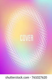 Gradient cover template. Minimal trendy layout with halftone. Futuristic gradient cover template for banner, presentation and brochure. Minimalistic colorful shapes. Abstract business illustration