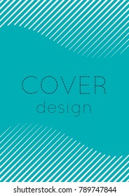 Gradient cover template. Minimal trendy layout with halftone. Futuristic gradient cover template for banner, presentation and brochure. Minimalistic colorful shapes. Abstract business illustration