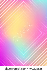 Gradient cover template. Minimal trendy layout with halftone. Futuristic gradient cover template for banner, presentation and brochure. Minimalistic colorful shapes. Abstract business illustration