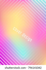 Gradient cover template. Minimal trendy layout with halftone. Futuristic gradient cover template for banner, presentation and brochure. Minimalistic colorful shapes. Abstract business illustration
