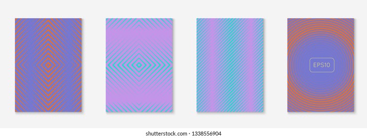 Gradient cover template. Orange and purple. Multiply patent, certificate, presentation, wallpaper mockup. Gradient cover template with line geometric elements and shapes.