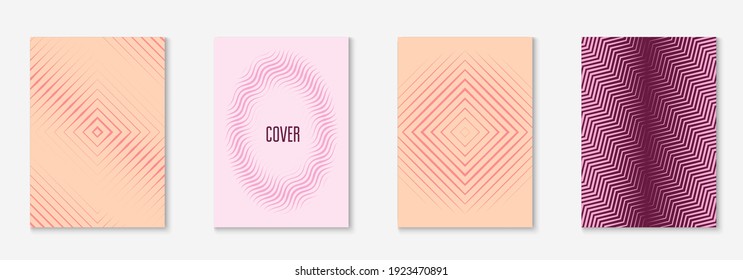 Vorlage für die Farbabdeckung. Rosa und violett. Vielflieger, Geschäftsbericht, Broschüre, Zeitschriftenmuster. Gradient Cover-Vorlage mit geometrischen Linien und Formen.