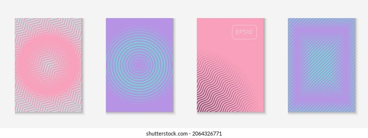 Gradient cover template. Purple and turquoise. Hipster report, banner, page, wallpaper mockup. Gradient cover template with line geometric elements and shapes.
