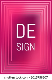 Gradient Cover Template with Rectangles. Rectangles Created Using Blend Tool. Fashion Vector Geometric Cover. Pink Gradient Mesh. Cover Design Template for Presentation, Brochure, Catalog, Poster.