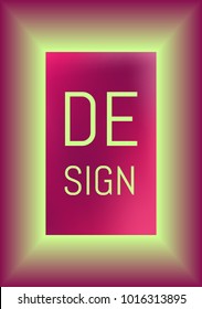 Gradient Cover Template with Rectangles. Rectangles Created Using Blend Tool. Fashion Vector Geometric Cover. Pink Gradient Mesh. Cover Design Template for Presentation, Brochure, Catalog, Poster.