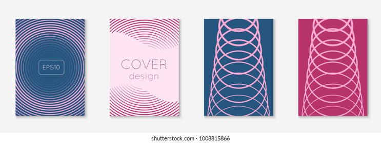 Gradient cover template set. Minimal trendy layout with halftone. Futuristic gradient cover template for banner, presentation and brochure. Minimalistic colorful shapes. Abstract business illustration