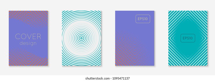 Gradient cover template set. Minimal trendy layout with halftone. Futuristic gradient cover template for banner, presentation and brochure. Minimalistic colorful shapes. Abstract business illustration
