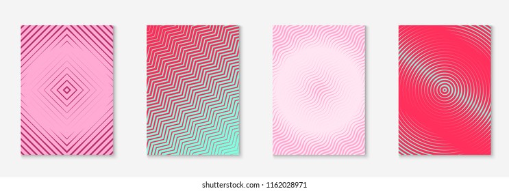 Gradient cover template set. Minimal trendy layout with halftone. Futuristic gradient cover template for banner, presentation and brochure. Minimalistic colorful shapes. Abstract business illustration
