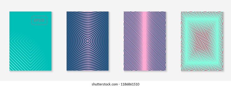 Gradient cover template set. Minimal trendy layout with halftone. Futuristic gradient cover template for banner, presentation and brochure. Minimalistic colorful shapes. Abstract business illustration