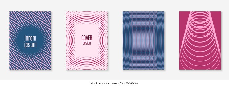 Gradient cover template set. Minimal trendy layout with halftone. Futuristic gradient cover template for banner, presentation and brochure. 