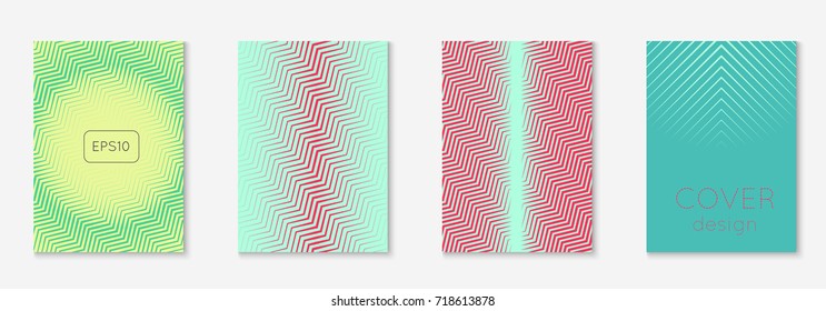 Gradient cover template set. Minimal trendy layout with halftone. Futuristic gradient cover template for banner, presentation and brochure. Minimalistic colorful shapes. Abstract business illustration