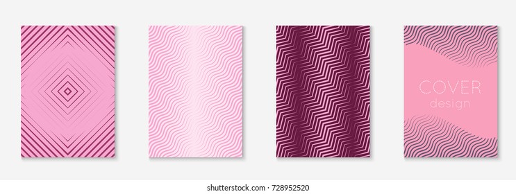 Gradient cover template set. Minimal trendy layout with halftone. Futuristic gradient cover template for banner, presentation and brochure. Minimalistic colorful shapes. Abstract business illustration