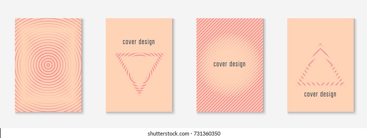 Gradient cover template set. Minimal trendy layout with halftone. Futuristic gradient cover template for banner, presentation and brochure. Minimalistic colorful shapes. Abstract business illustration