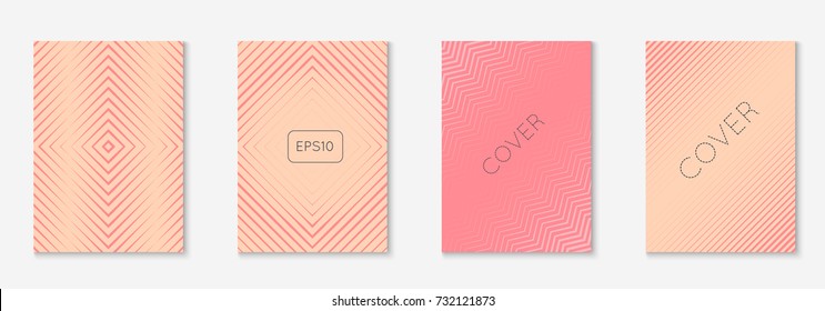 Gradient cover template set. Minimal trendy layout with halftone. Futuristic gradient cover template for banner, presentation and brochure. Minimalistic colorful shapes. Abstract business illustration