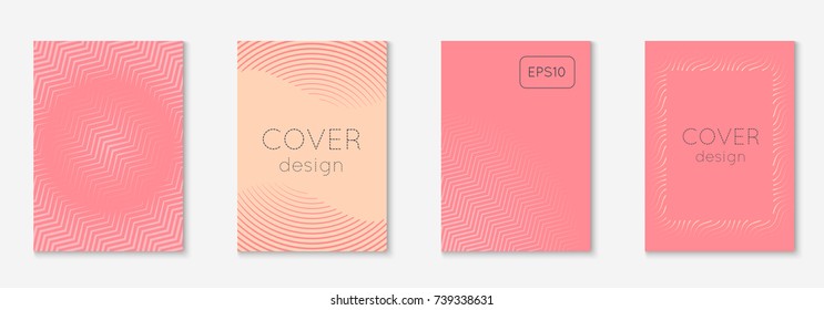 Gradient cover template set. Minimal trendy layout with halftone. Futuristic gradient cover template for banner, presentation and brochure. Minimalistic colorful shapes. Abstract business illustration