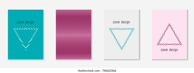 Gradient cover template set. Minimal trendy layout with halftone. Futuristic gradient cover template for banner, presentation and brochure. Minimalistic colorful shapes. Abstract business illustration