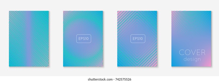 Gradient cover template set. Minimal trendy layout. Futuristic gradient for banner, presentation and brochure. Minimalistic colorful shapes. Abstract business illustration