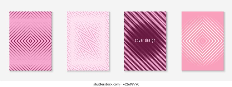 Gradient cover template set. Minimal trendy layout with halftone. Futuristic gradient cover template for banner, presentation and brochure. Minimalistic colorful shapes. Abstract business illustration