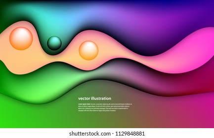Gradient covers design. Colorful Fluid shapes composition. Future 3d wave patterns. Vector illustration.