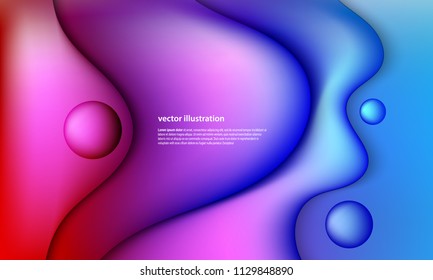 Gradient covers design. Colorful Fluid shapes composition. Future 3d wave patterns. Vector illustration.