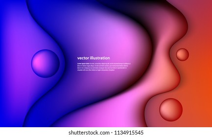 Gradient covers design. Colorful Fluid shapes composition. Future 3d wave patterns. Vector illustration.